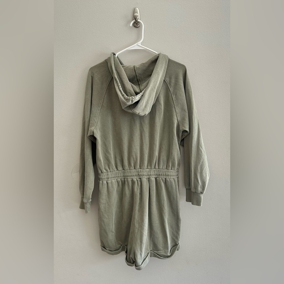 L Space Stay Cool French Terry Cotton One Piece Romper In Washed Army | Size L - Picture 5 of 9
